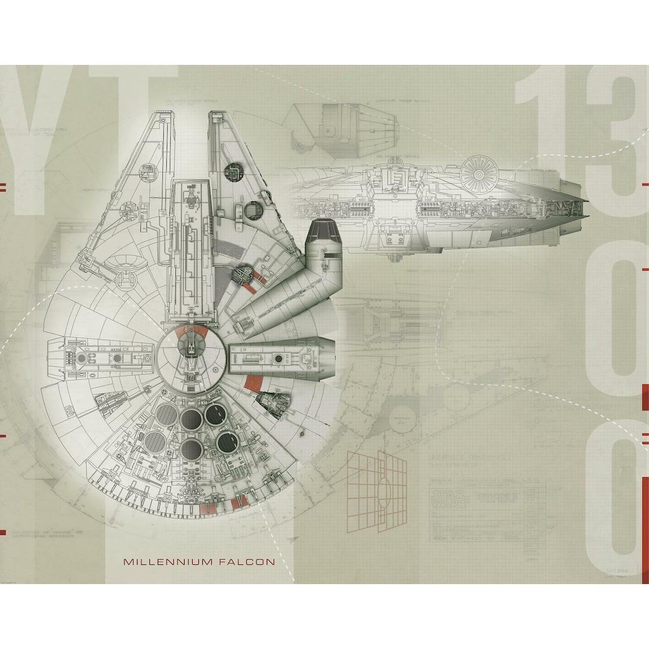 RoomMates Star Wars Millennium Falcon Prepasted Mural